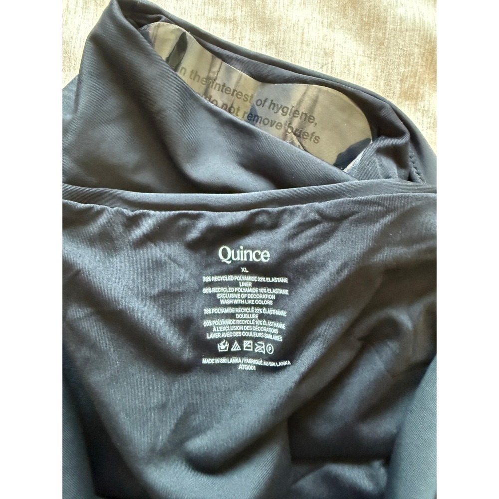 quince italian high-rise high-leg bikini bottom in black, women size x-large xl - Picture 5 of 5